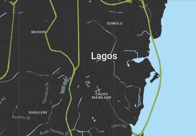 Map of Lagos